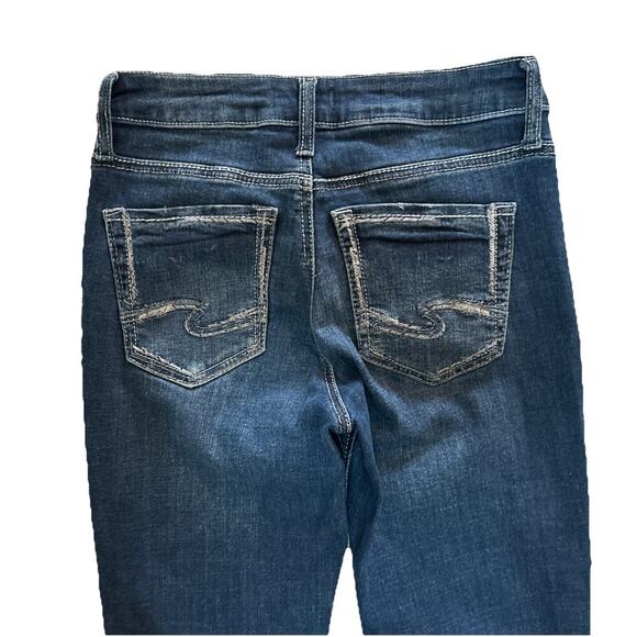 Women’s Silver Suki Bootcut Blue Embroidered Denim Jeans Size 26x33 - Picture 7 of 8